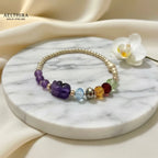 5 Elements Swarovski Amethyst Pixiu in 14K Gold Filled Bracelet Bracelet