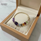 5 Elements Swarovski Amethyst Pixiu in 14K Gold Filled Bracelet Bracelet