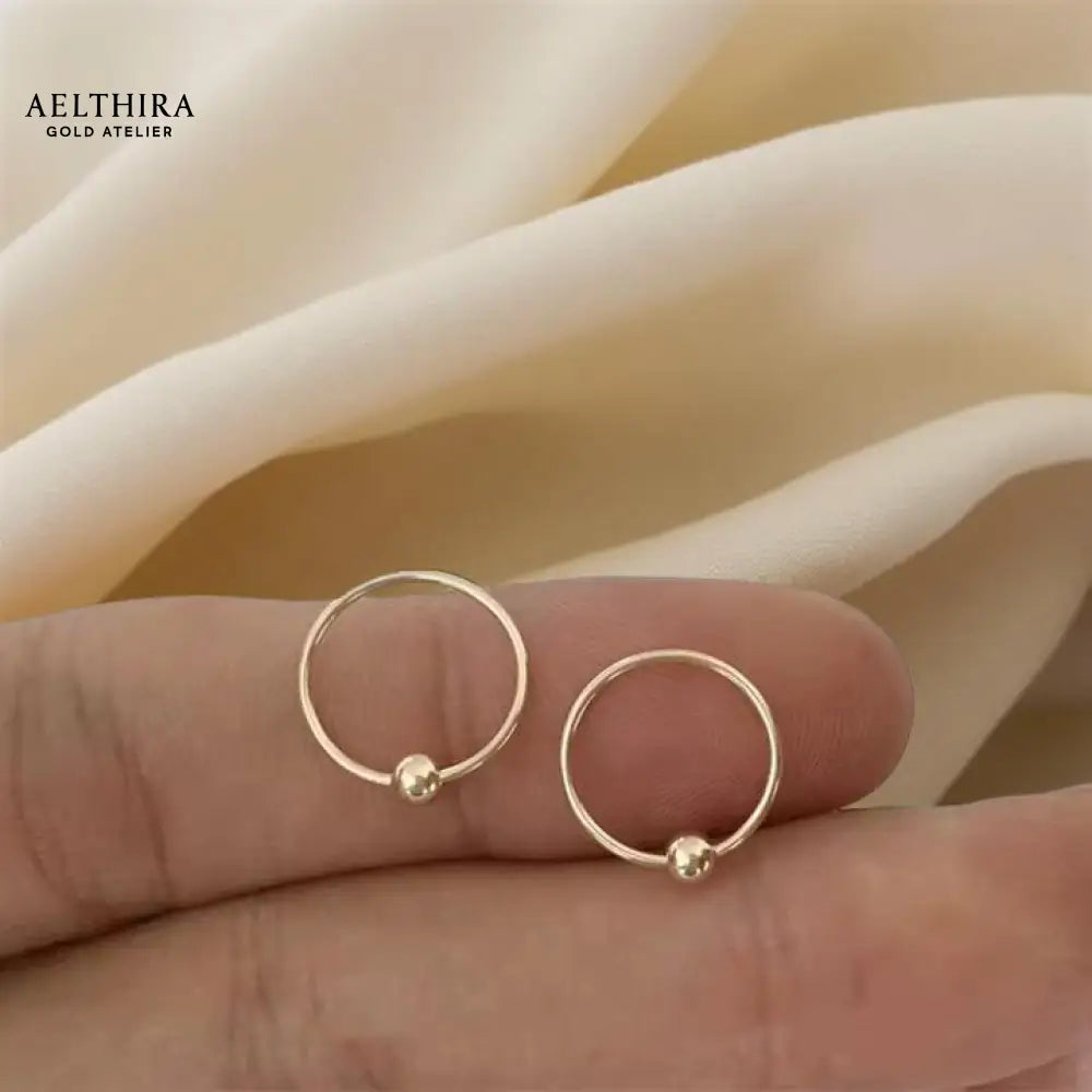 Ball Hoop 14K Gold Filled Earrings (12mm) 12mm Earrings
