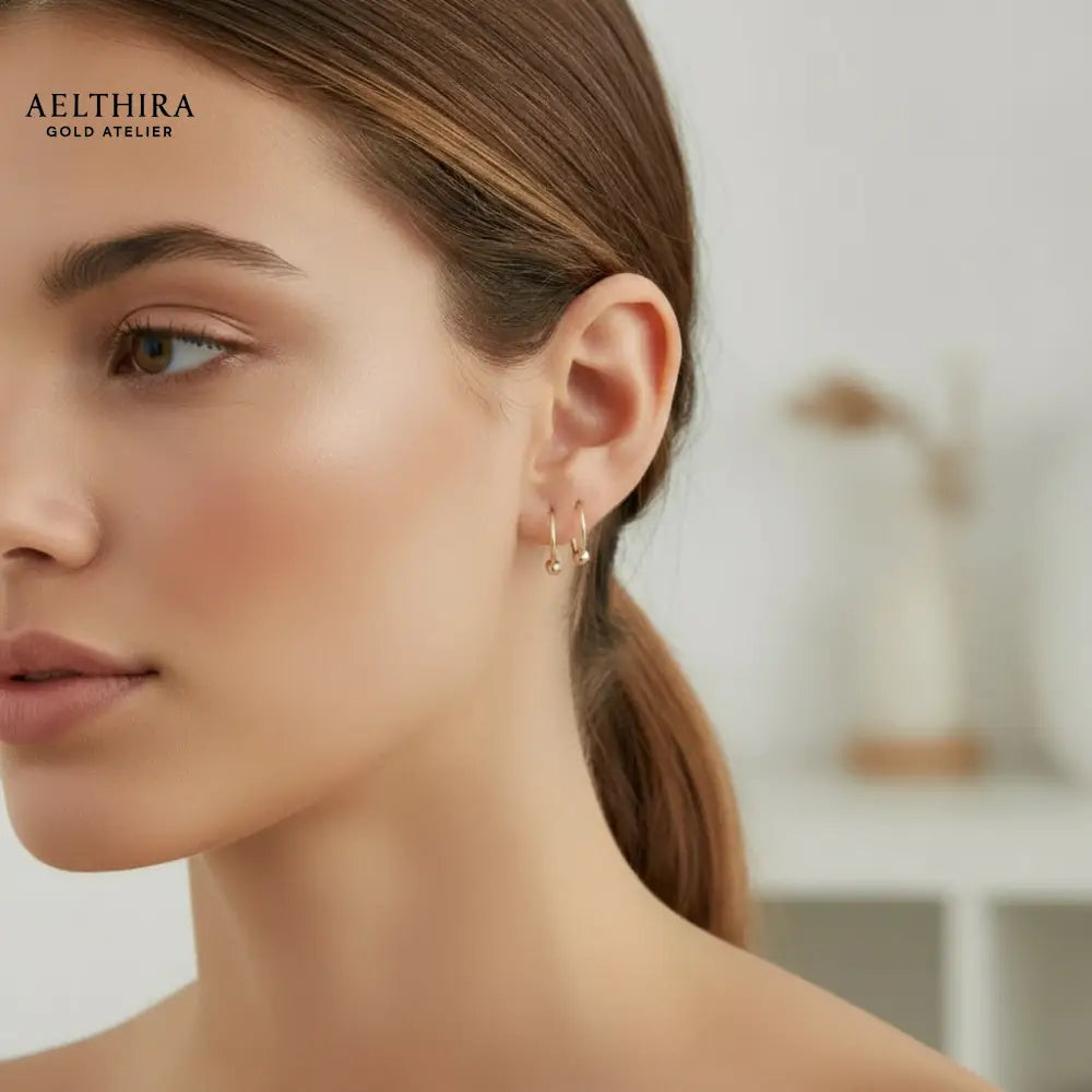 Ball Hoop 14K Gold Filled Earrings (12mm) 12mm Earrings