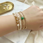 Classy Pearl Moonstone & 14K Gold Filled Bracelet (4mm) Bracelet