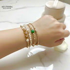 Classy Pearl Moonstone & 14K Gold Filled Bracelet (4mm) Bracelet
