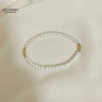 Classy Pearl Moonstone & 14K Gold Filled Bracelet (4mm) Bracelet