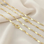 Dapped Bar Chain 14K Gold Filled Necklace 18” 18” Necklace
