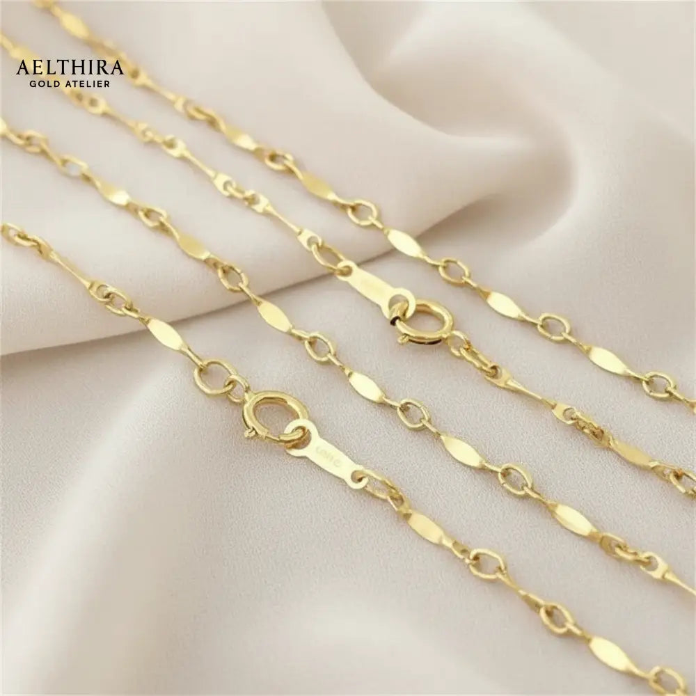 Dapped Bar Chain 14K Gold Filled Necklace 18” 18” Necklace