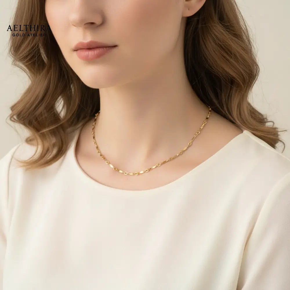 Dapped Bar Chain 14K Gold Filled Necklace 18” 18” Necklace
