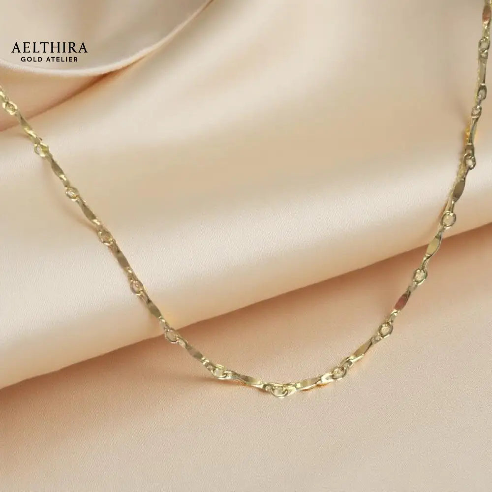 Dapped Bar Chain 14K Gold Filled Necklace 18” 18” Necklace