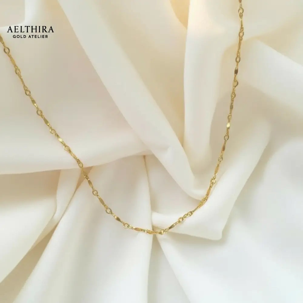 Dapped Bar Chain 14K Gold Filled Necklace 18” 18” Necklace