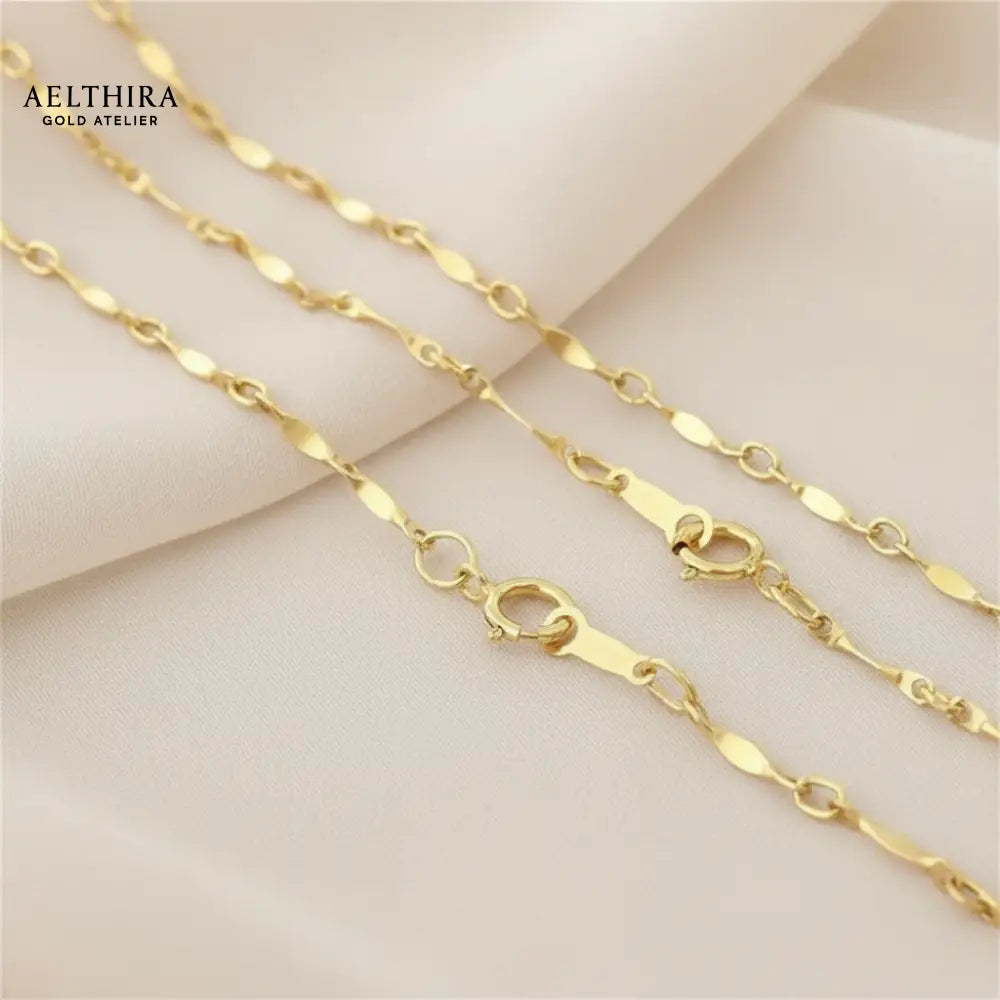 Dapped Bar Chain 14K Gold Filled Necklace 18” 18” Necklace