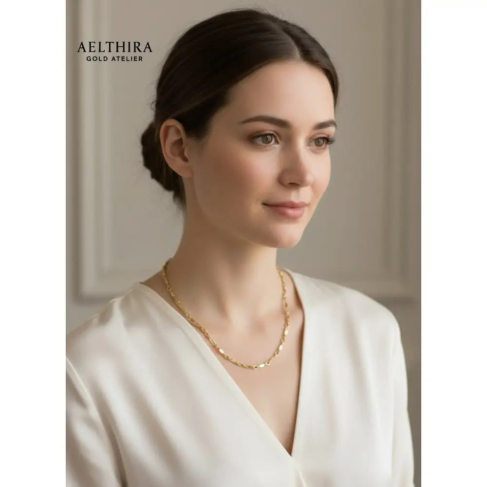 Dapped Bar Chain 14K Gold Filled Necklace 18” 18” Necklace