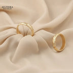 Floral Engraved 14K Gold Filled Ring (4mm Thick Adjustable) Adjustable US 6-8 Ring