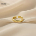 Floral Engraved 14K Gold Filled Ring (4mm Thick Adjustable) Adjustable US 6-8 Ring