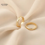 Floral Engraved 14K Gold Filled Ring (4mm Thick Adjustable) Adjustable US 6-8 Ring
