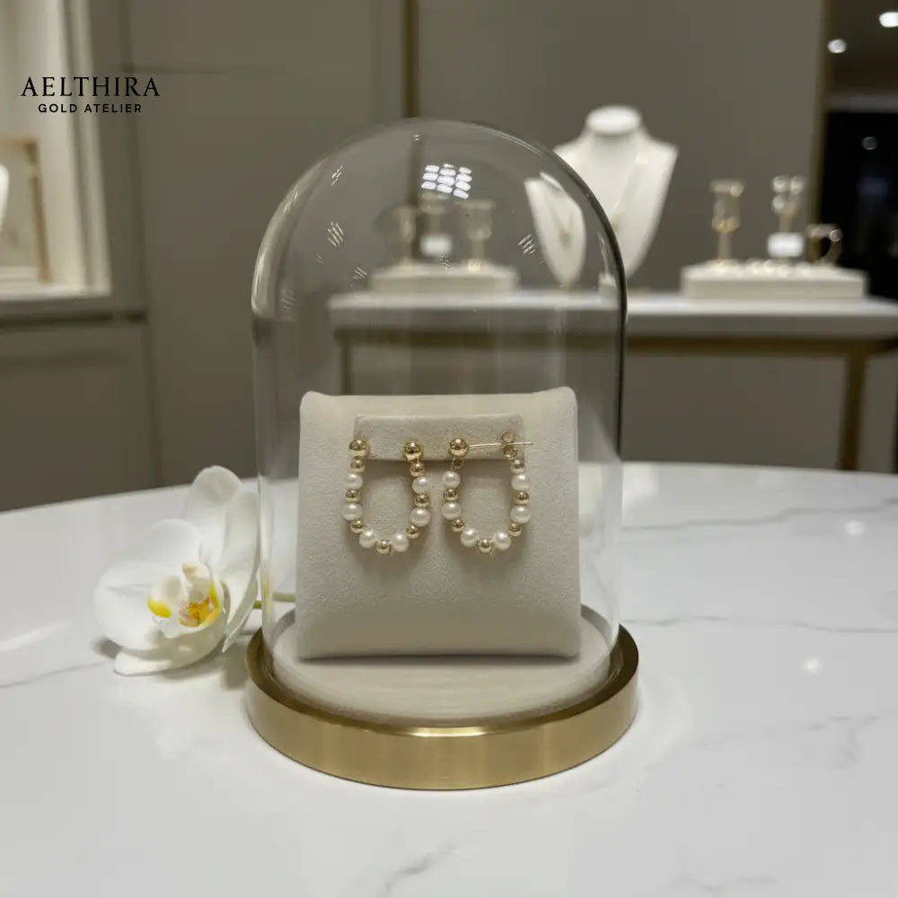 Freshwater Pearl & 14K Gold Filled Hoop Earrings Earrings