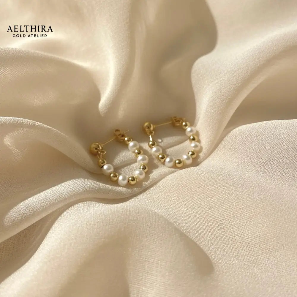 Freshwater Pearl & 14K Gold Filled Hoop Earrings Earrings