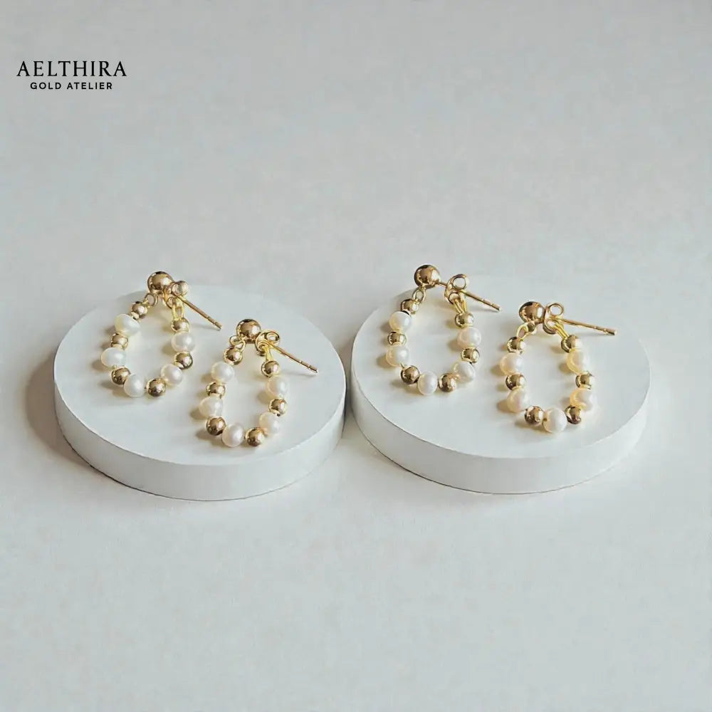 Freshwater Pearl & 14K Gold Filled Hoop Earrings Earrings