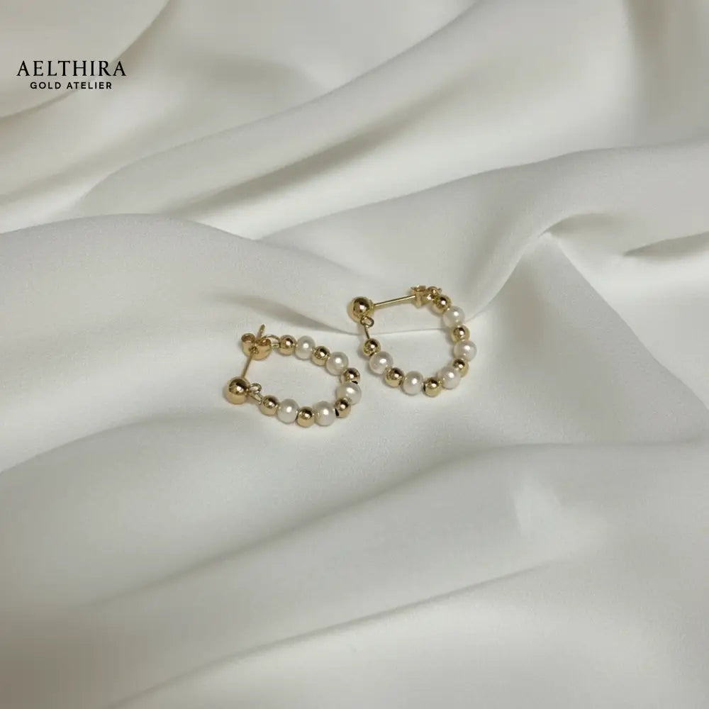 Freshwater Pearl & 14K Gold Filled Hoop Earrings Earrings