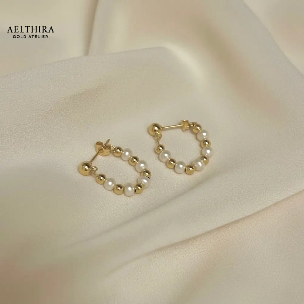 Freshwater Pearl & 14K Gold Filled Hoop Earrings Earrings