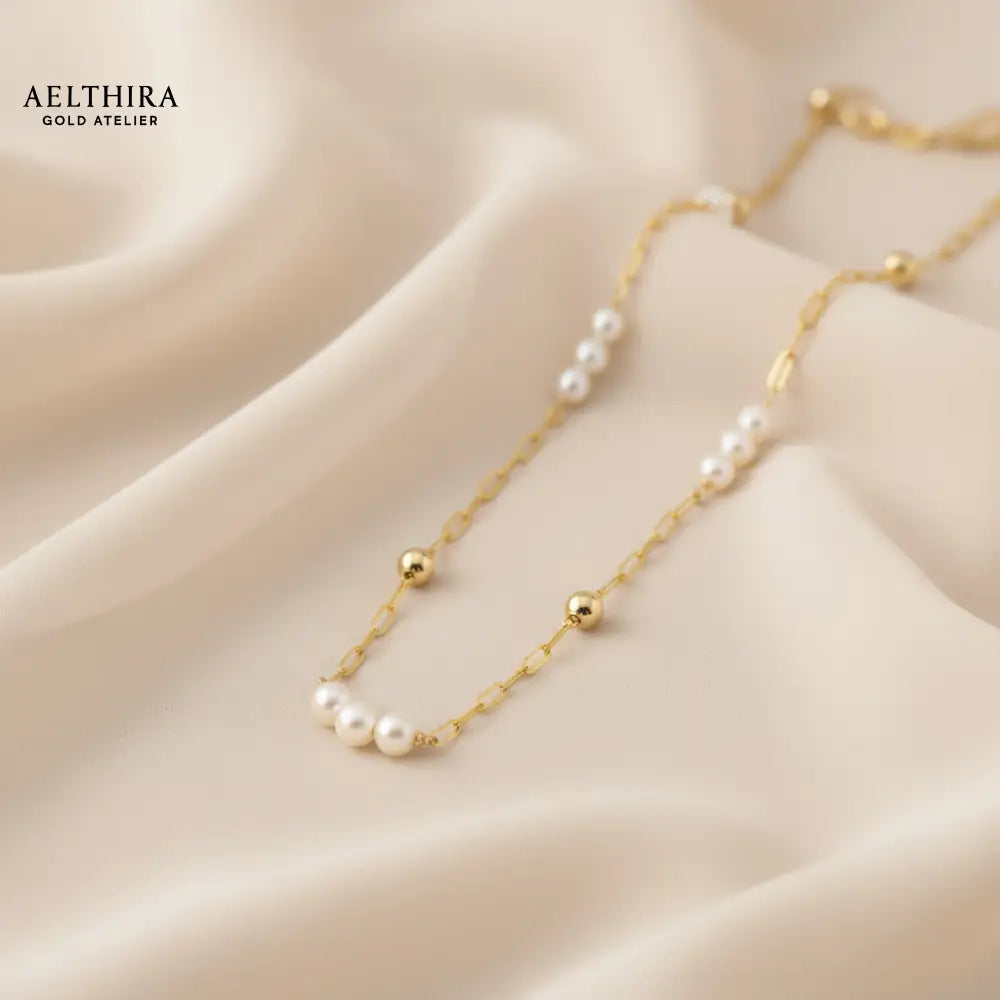 Paperclip with Freshwater Pearl 14K Gold Filled Necklace 18” 18” Necklace