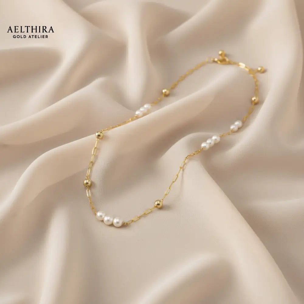 Paperclip with Freshwater Pearl 14K Gold Filled Necklace 18” 18” Necklace