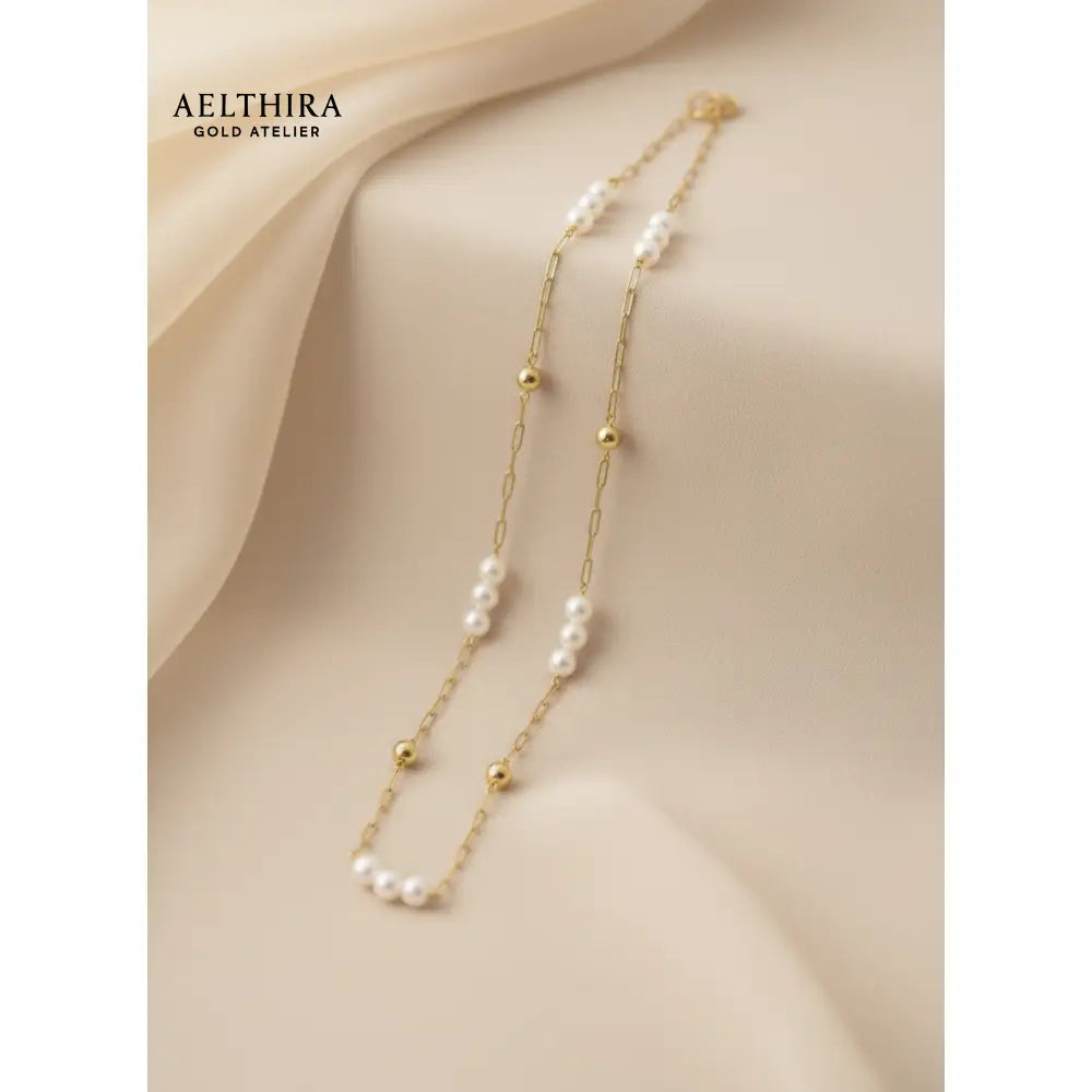 Paperclip with Freshwater Pearl 14K Gold Filled Necklace 18” 18” Necklace