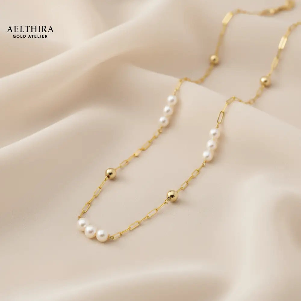 Paperclip with Freshwater Pearl 14K Gold Filled Necklace 18” 18” Necklace