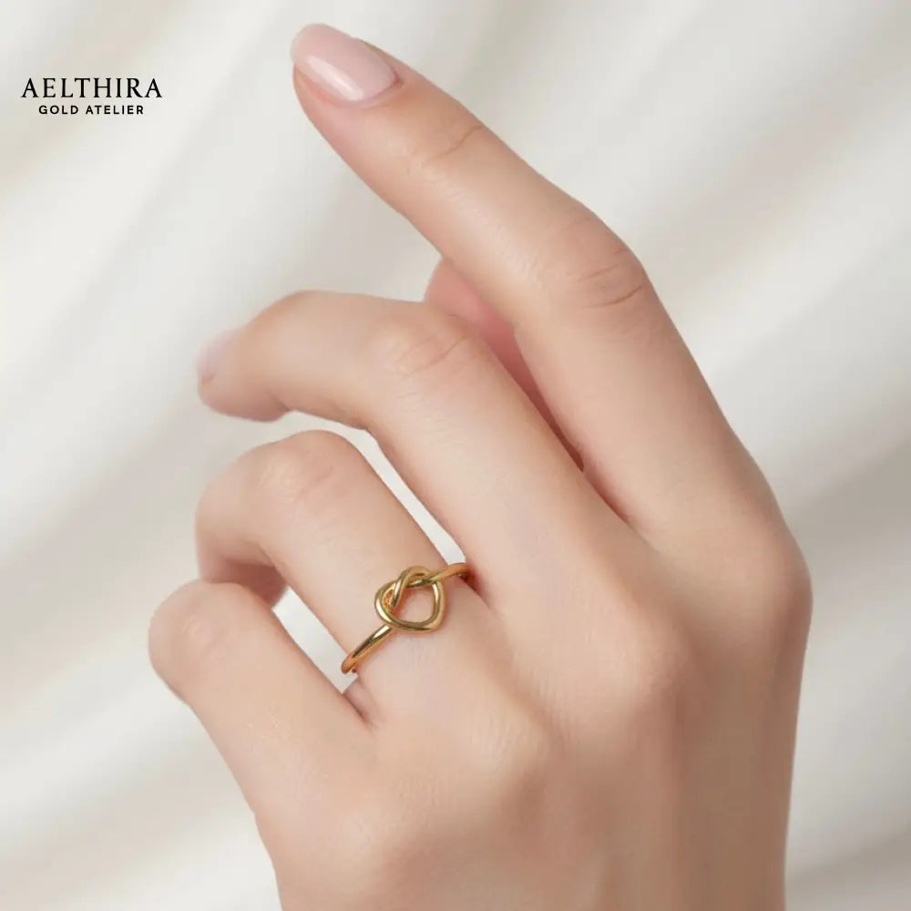 Heart Knot 14K Gold Filled Ring (1mm) Ring