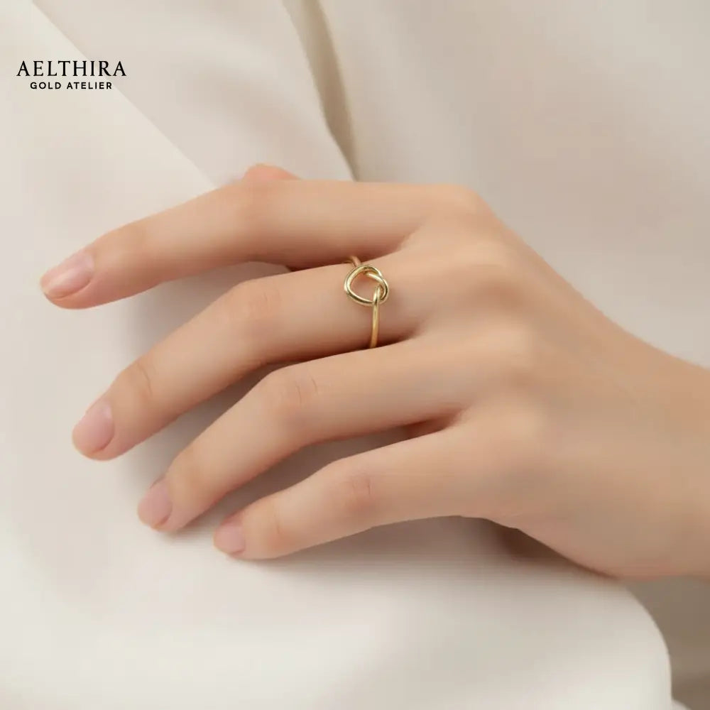 Heart Knot 14K Gold Filled Ring (1mm) Ring