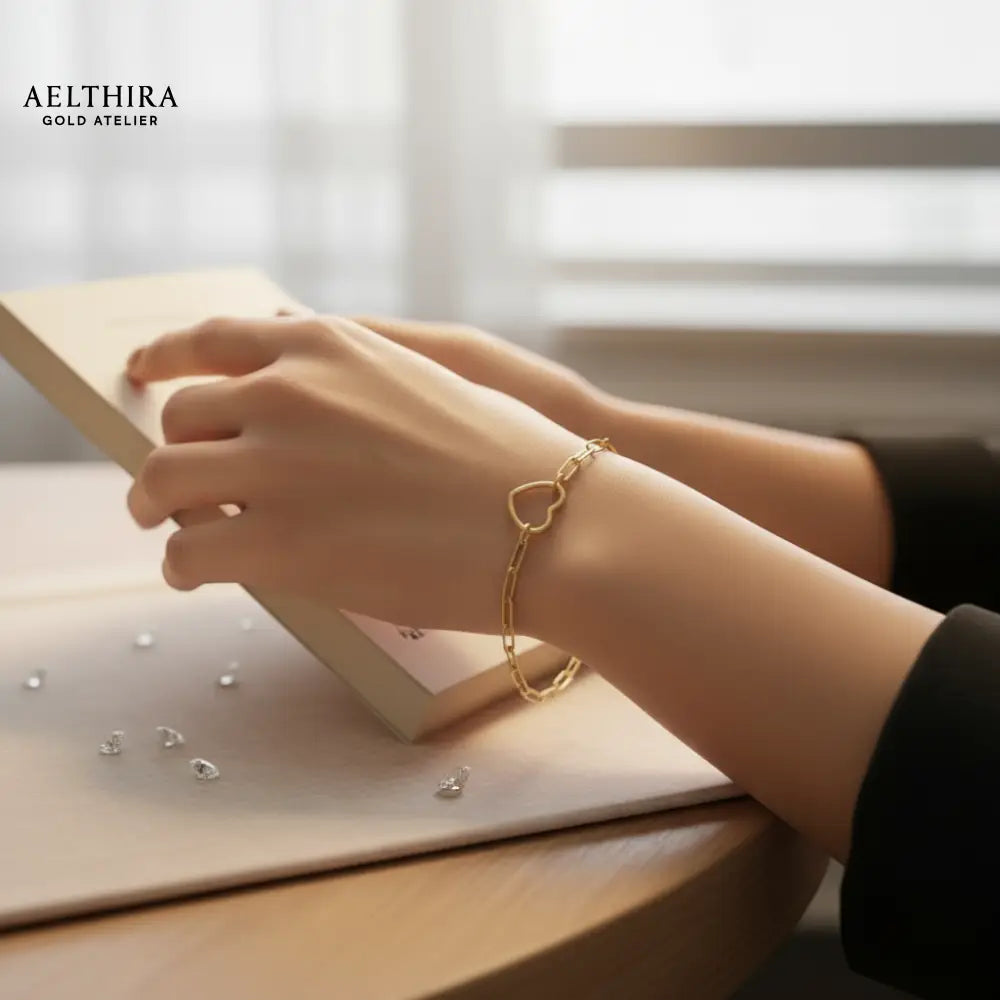 Heart Link 14K Gold Filled Bracelet (6-8”) Adjustable 6-8” Bracelet