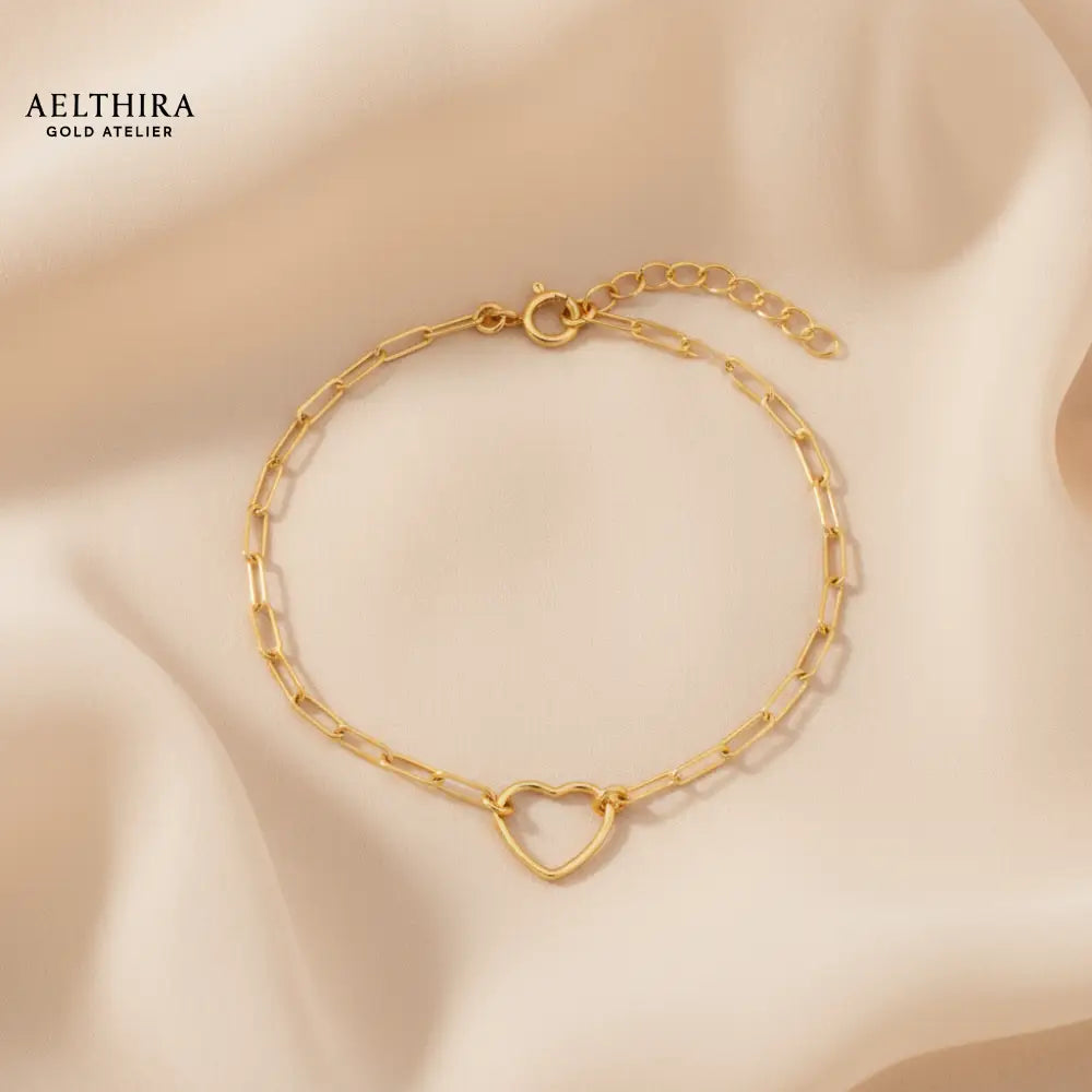 Heart Link 14K Gold Filled Bracelet (6-8”) Adjustable 6-8” Bracelet