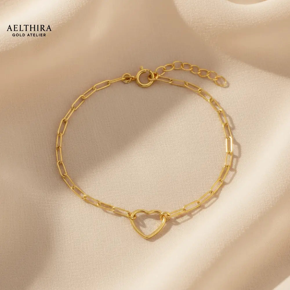Heart Link 14K Gold Filled Bracelet (6-8”) Adjustable 6-8” Bracelet