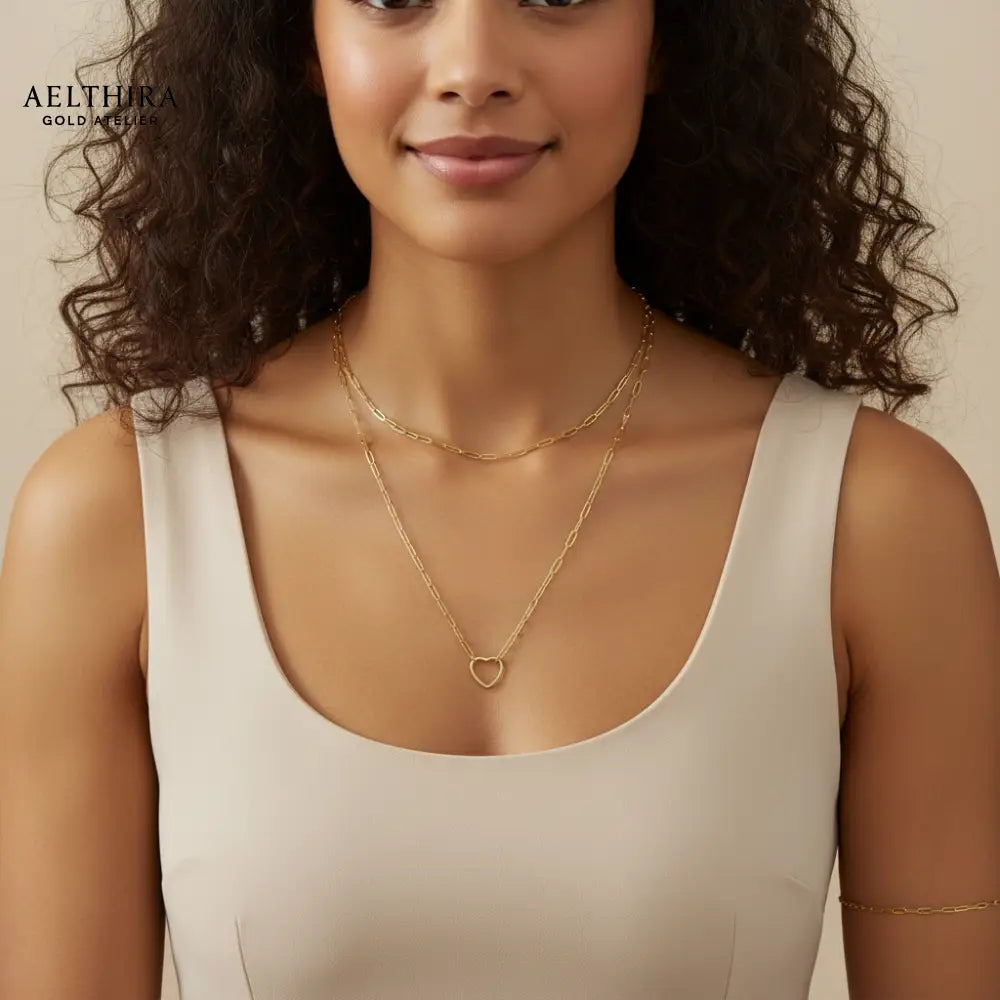 Heart Link 14k Gold Filled Necklace (19”) 19” Necklace