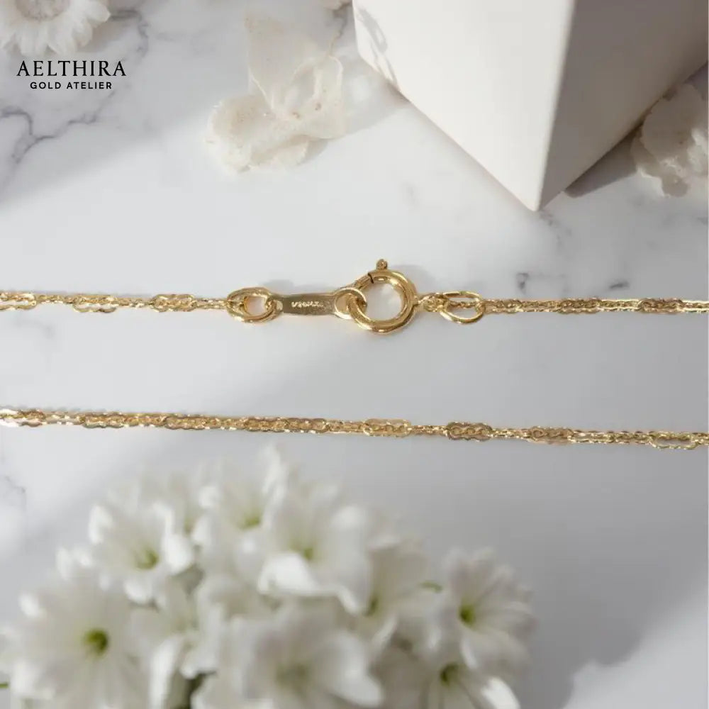 Italian Krinkle 14K Gold Filled Necklace Chain (1.5mm) 18” Necklace