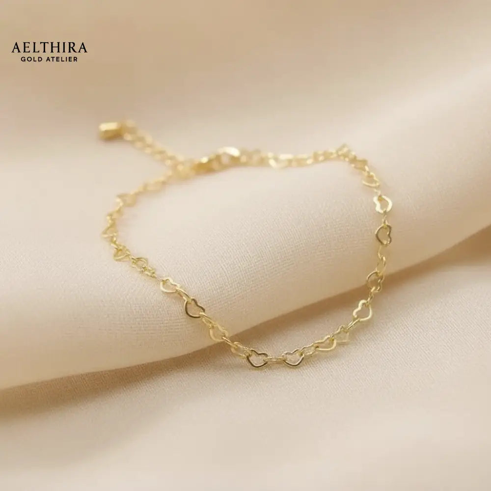 Mini Heart Chain 14K Gold-Filled Bracelet (2.8mm 6-8”) Adjustable 6-8” Bracelet