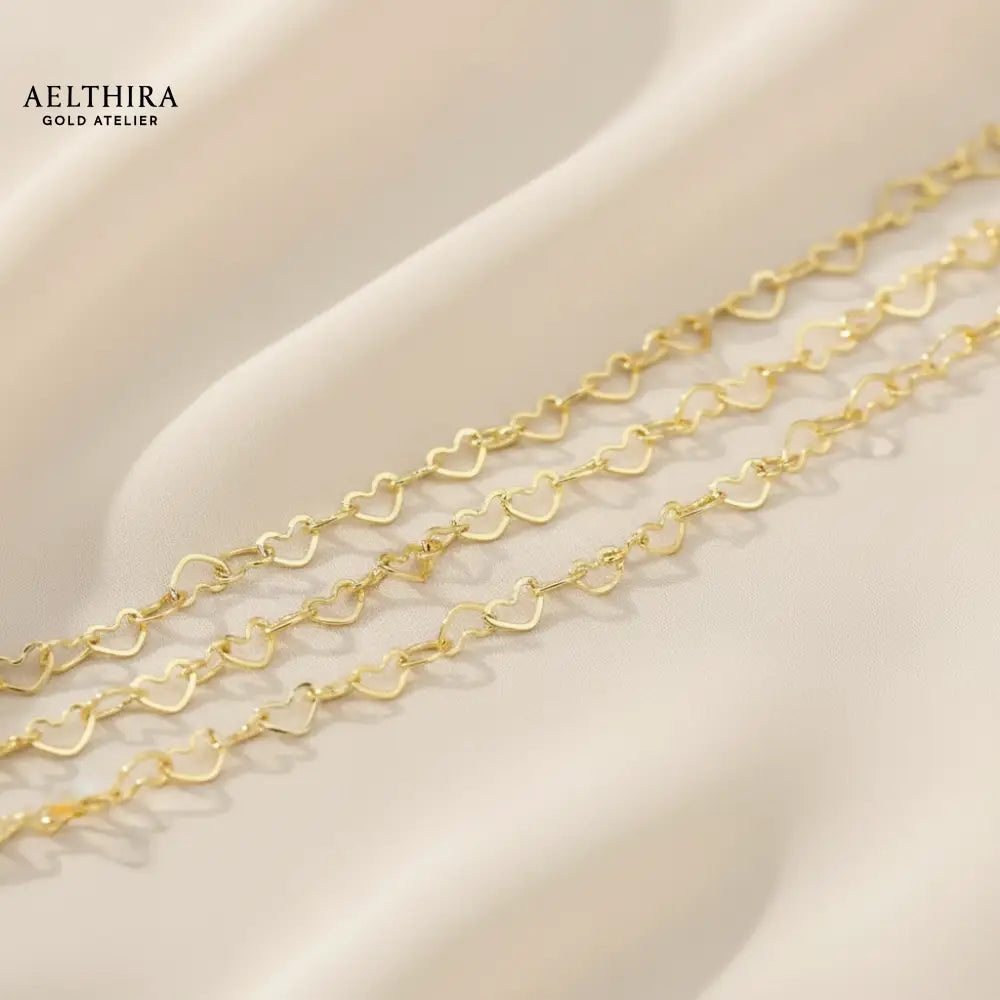 Mini Heart Chain 14K Gold-Filled Bracelet (2.8mm 6-8”) Adjustable 6-8” Bracelet