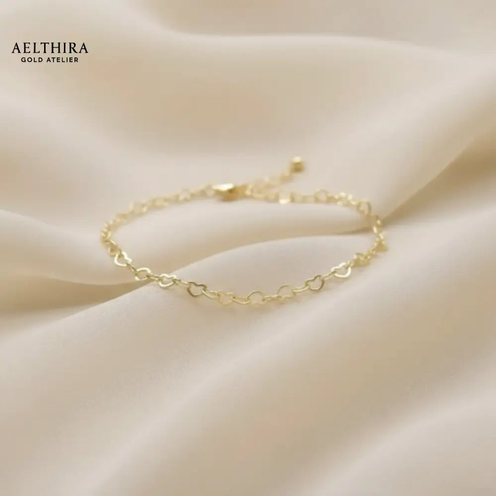 Mini Heart Chain 14K Gold-Filled Bracelet (2.8mm 6-8”) Adjustable 6-8” Bracelet