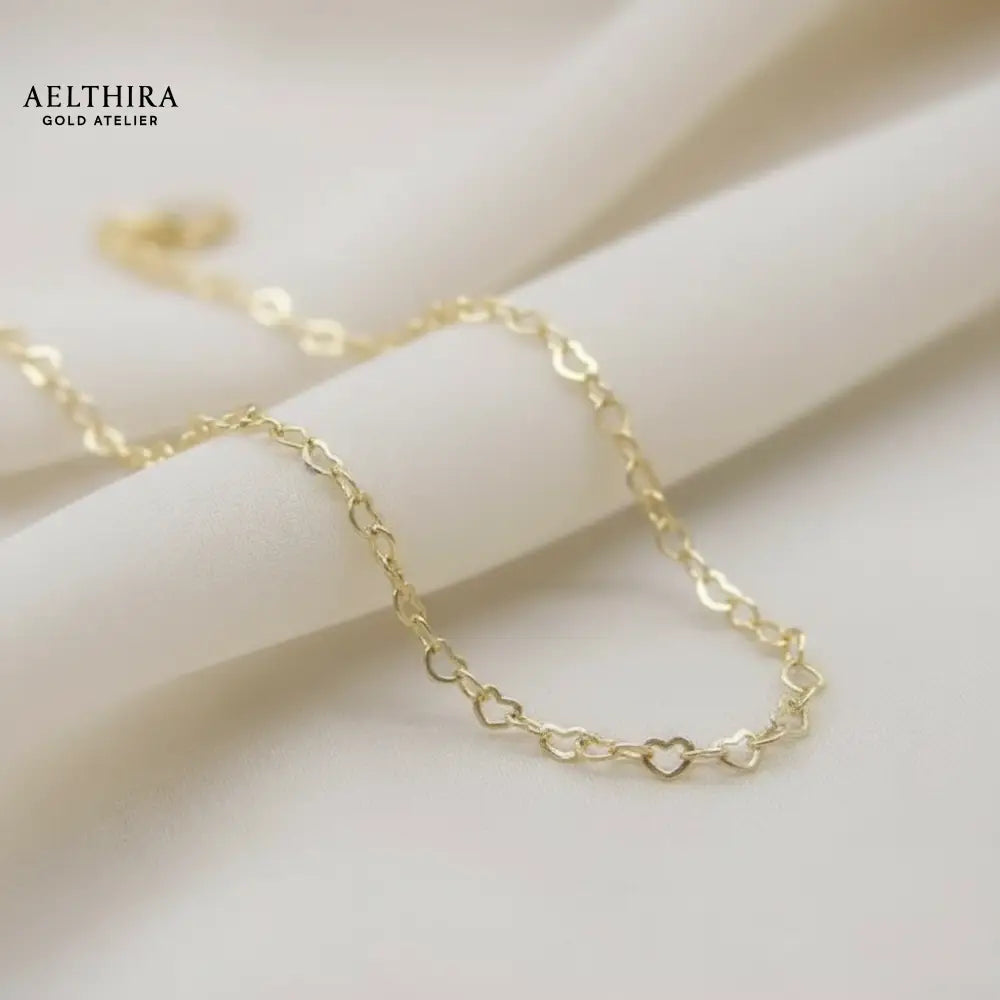Mini Heart Chain 14k Gold Filled Necklace (2.8mm 18 + 2”) 16-20”
