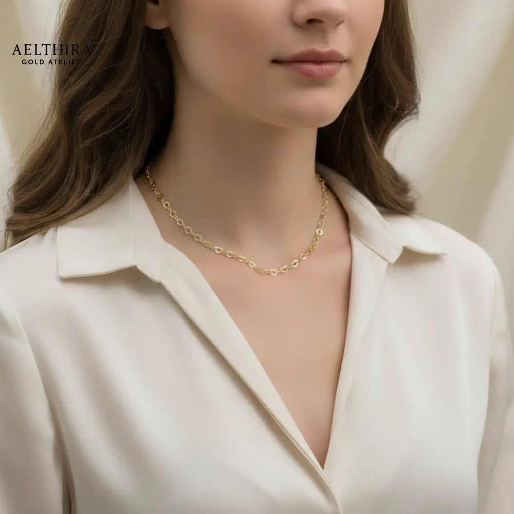 Mini Heart Chain 14k Gold Filled Necklace (2.8mm 18 + 2”) 16-20”