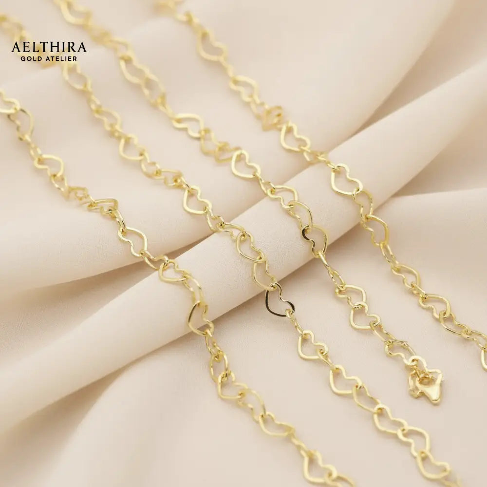 Mini Heart Chain 14k Gold Filled Necklace (2.8mm 18 + 2”) 16-20”