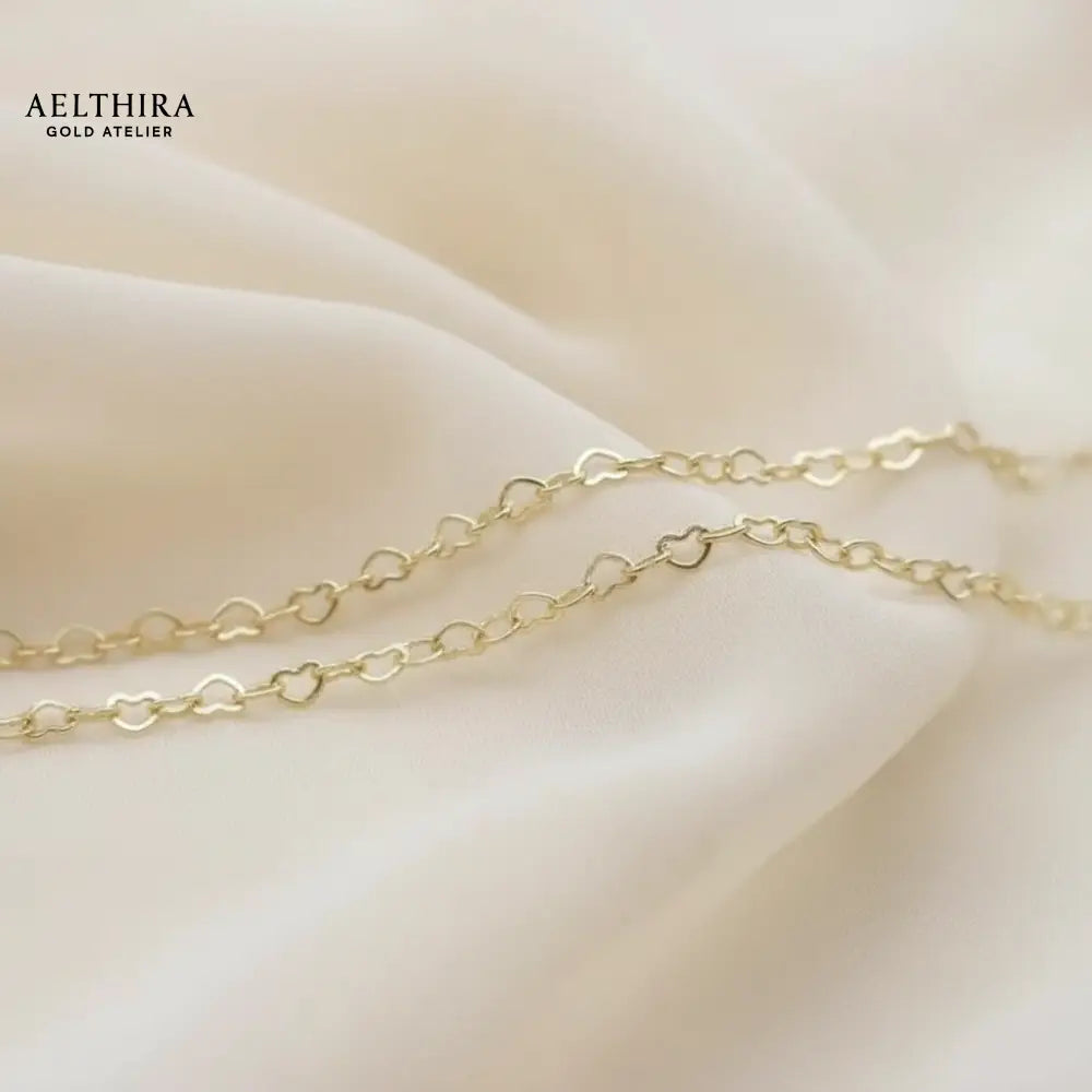 Mini Heart Chain 14k Gold Filled Necklace (2.8mm 18 + 2”) 16-20”