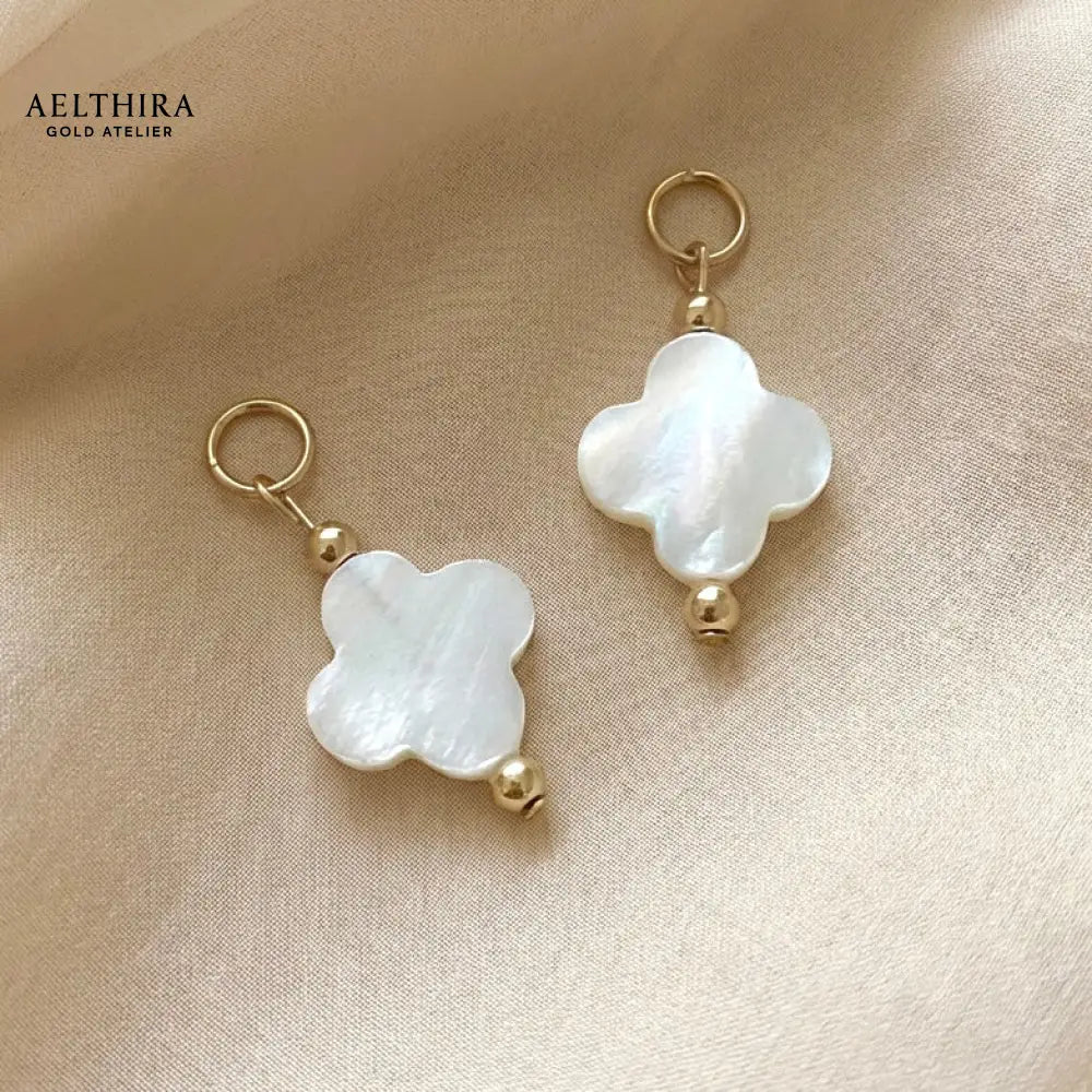 Mother of Pearl Clover Pendant 14k Gold-Filled 12mm Pendant