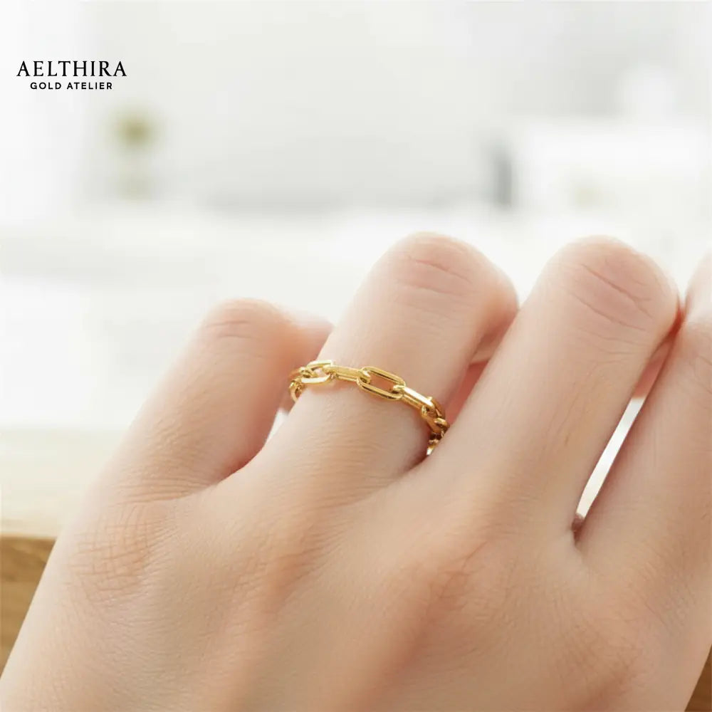 Paperclip Chain 14K Gold Filled Ring (2.4mm) Ring