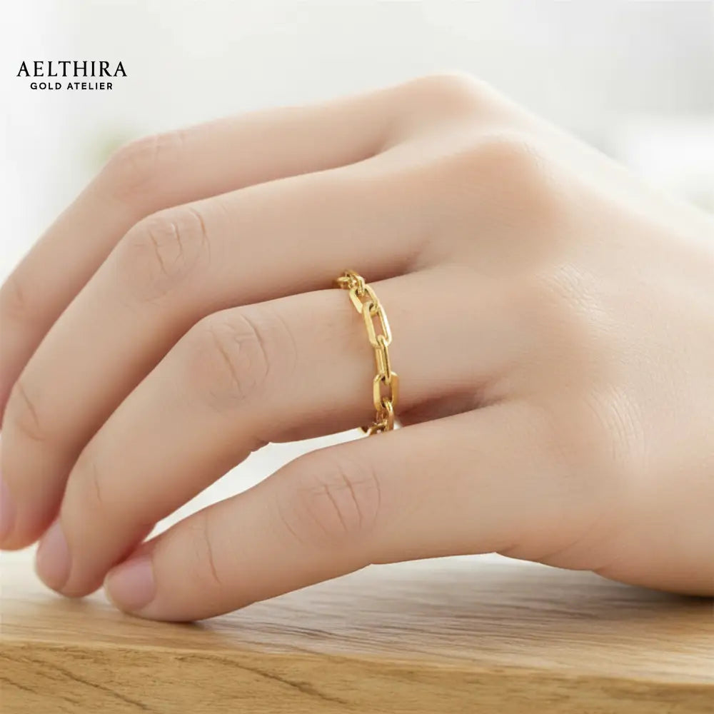 Paperclip Chain 14K Gold Filled Ring (2.4mm) Ring