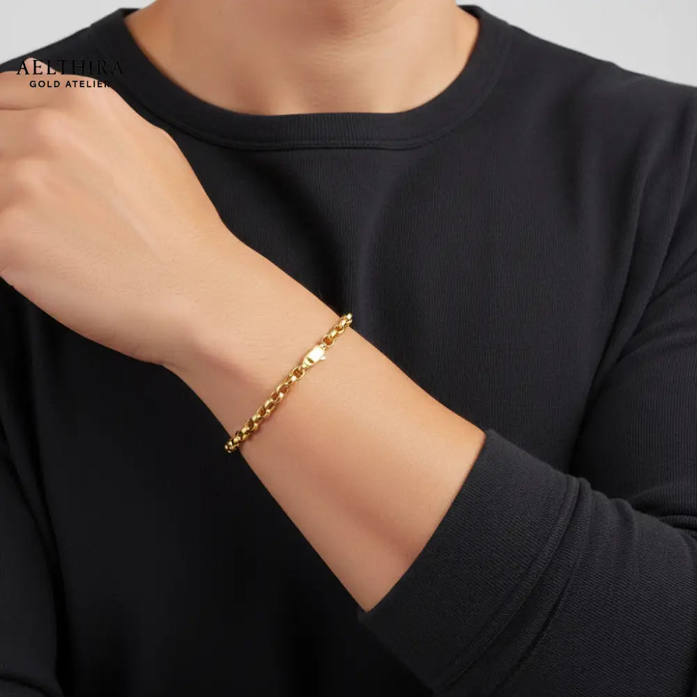 Rolo Chain Link 14K Gold Filled Bracelet (For Men & Women) 17cm-19cm Bracelet