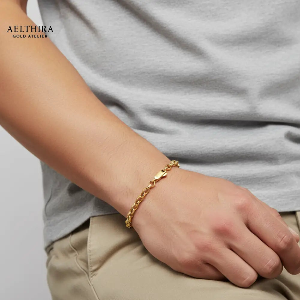 Rolo Chain Link 14K Gold Filled Bracelet (For Men & Women) 17cm-19cm Bracelet