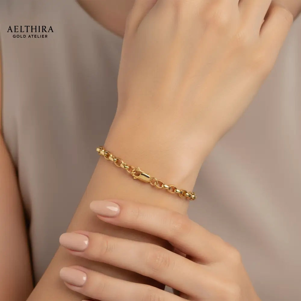 Rolo Chain Link 14K Gold Filled Bracelet (For Men & Women) 17cm-19cm Bracelet
