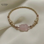 Rose Quartz Pixiu Bracelet in 14k gold-filled setting Bracelet