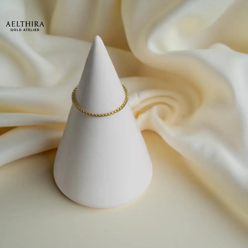 Snake Box Chain 14K Gold Filled Ring (1mm) Ring