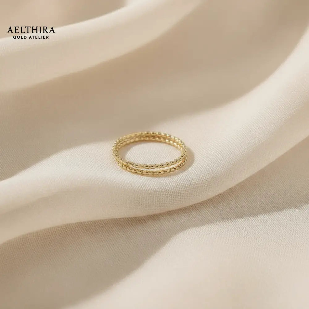 Snake Box Chain 14K Gold Filled Ring (1mm) Ring