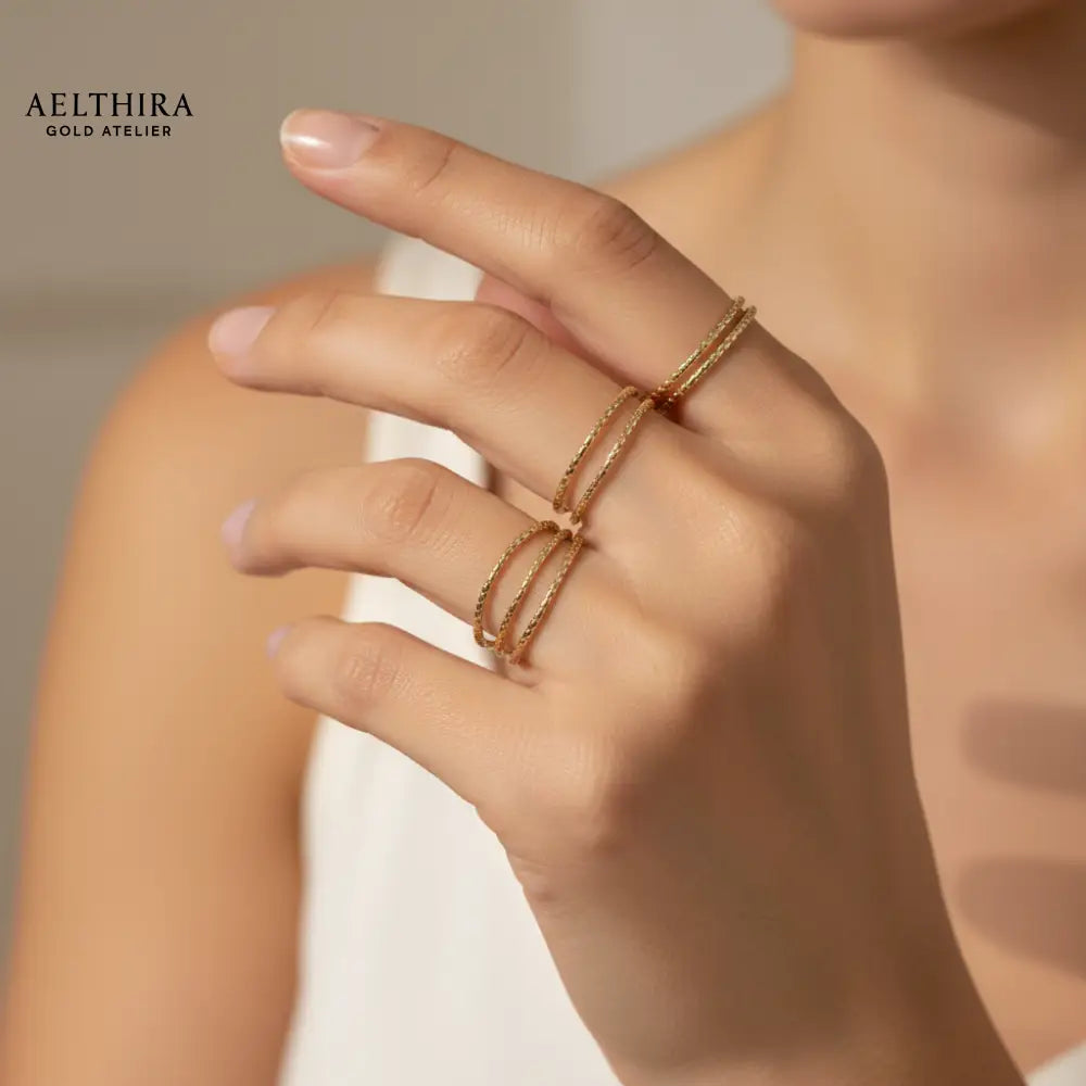 Snake Box Chain 14K Gold Filled Ring (1mm) Ring